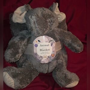 Gray Elephant Stuffed Animal and Blanket Gift Set